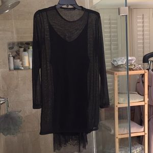 Zara collection sheer layered dress